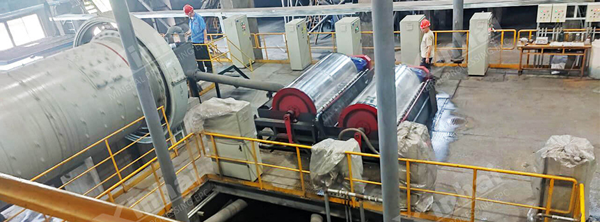 Iron ore magnetic separation equipment and ball mills.jpg